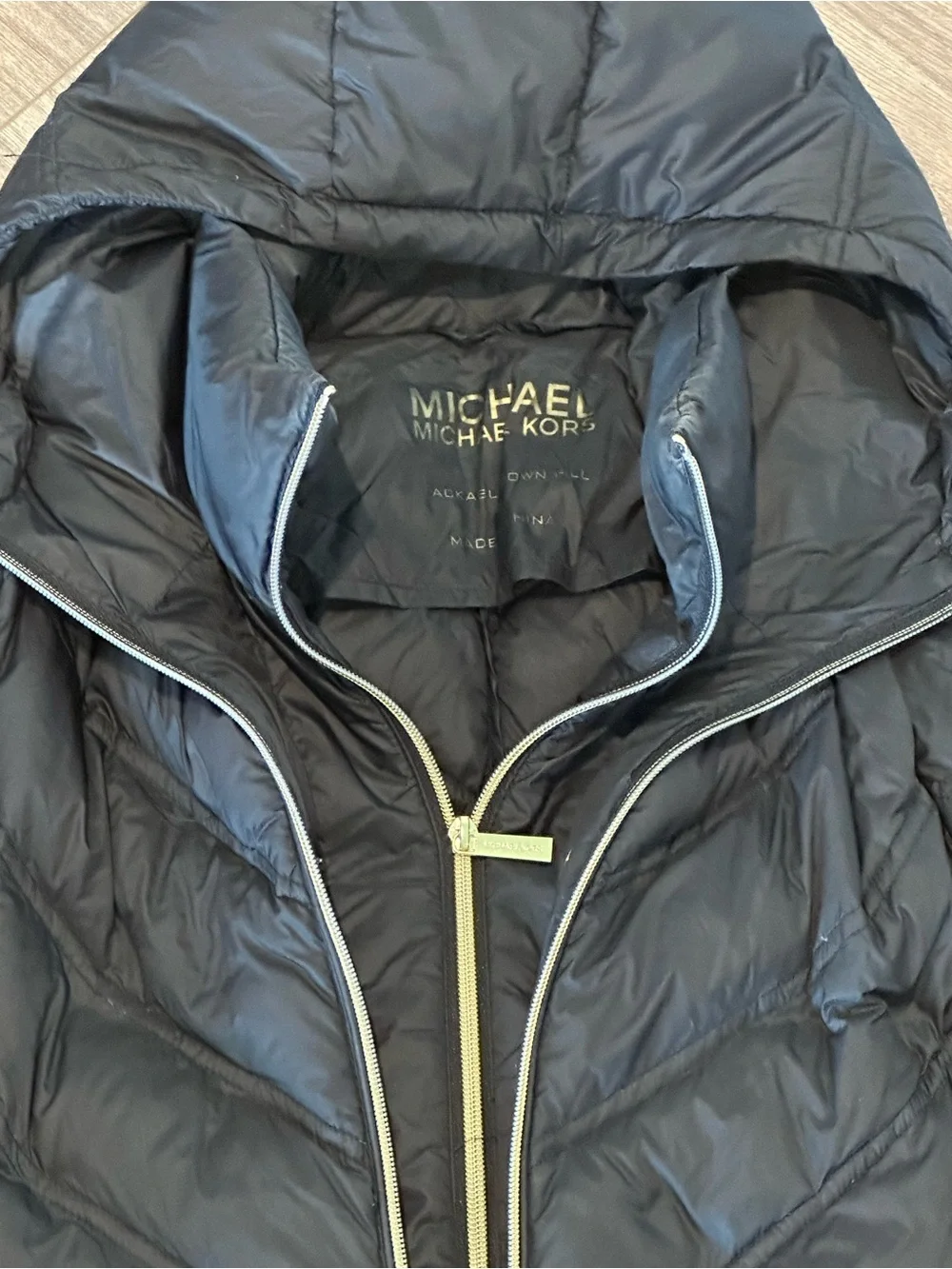 Michael Kors Packable Quilted Nylon Puffer Coat - Black Size M